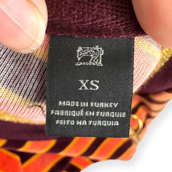 Scotch & Soda Brown and Orange Velour Retro Striped Shirt Dress Women's Size XS - Picture 9 of 10